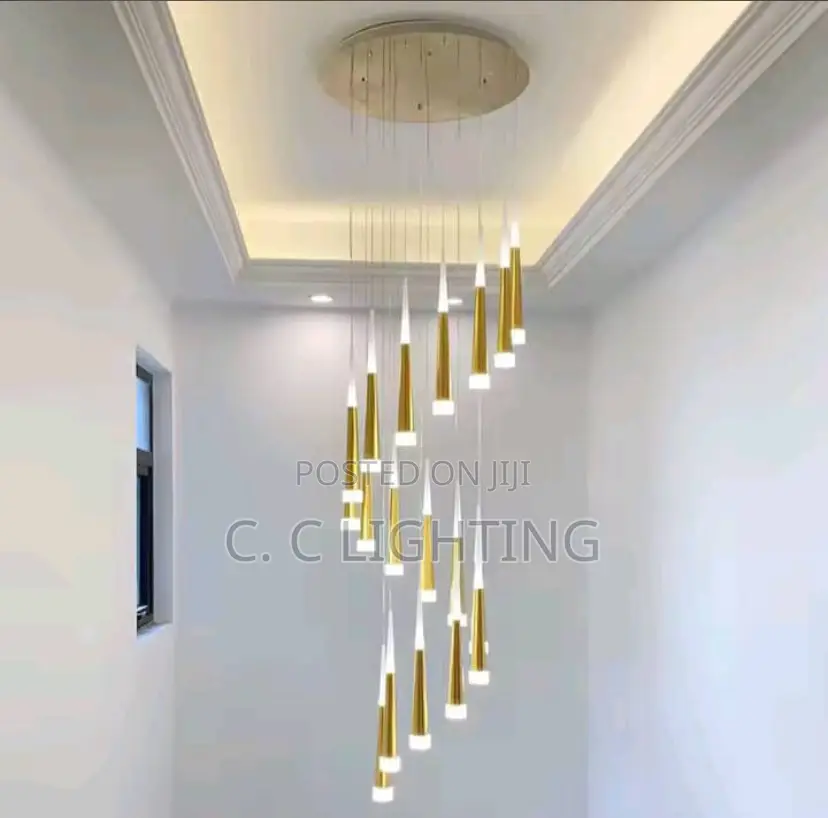 Drop Step 18 Drop Chandelier Light Gold