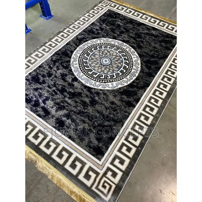 Turkish Morden Arabian Retro Black/Grey Center Rug