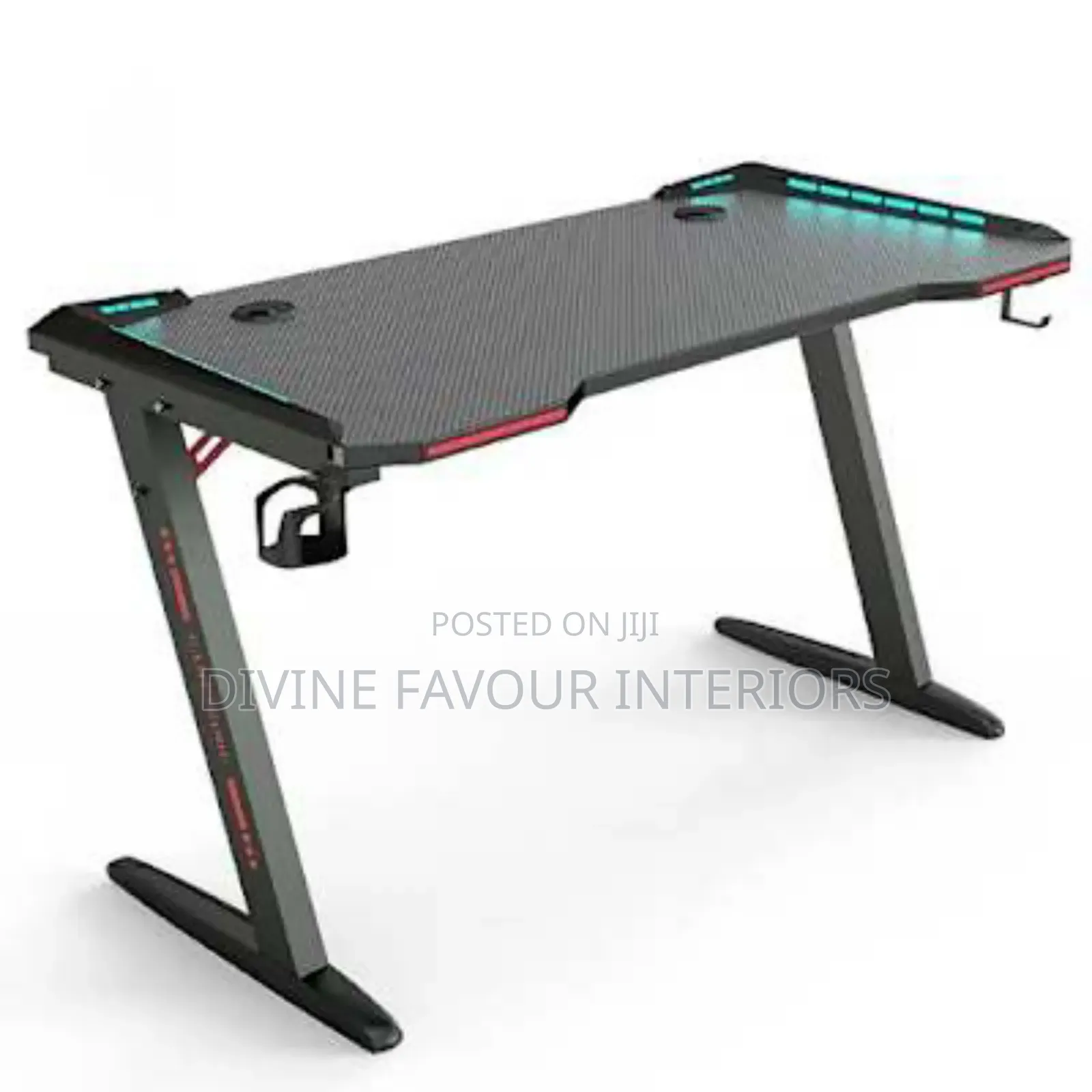 E-Sport Gamer Desk With RGB Light- 47''