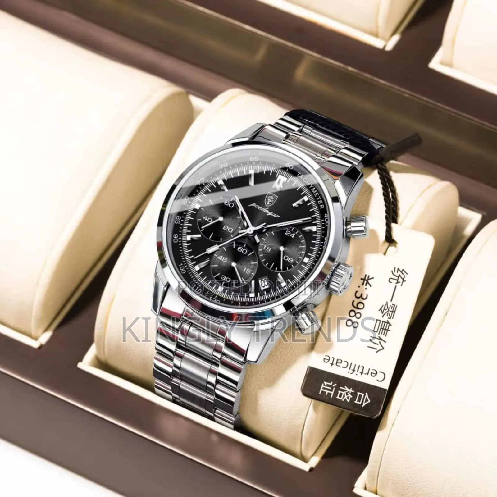 Poedagar Quality Chronograph Stainless Wristwatch