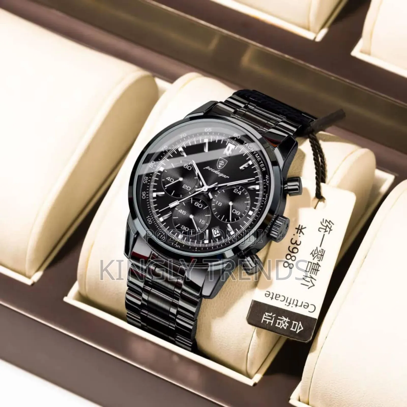 Poedagar Quality Chronograph Stainless Wristwatch