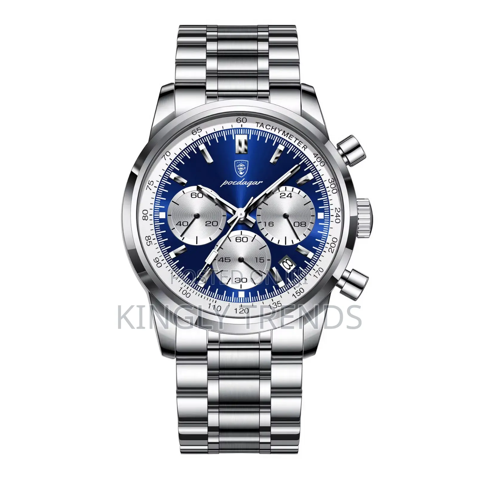 Poedagar Quality Chronograph Stainless Wristwatch