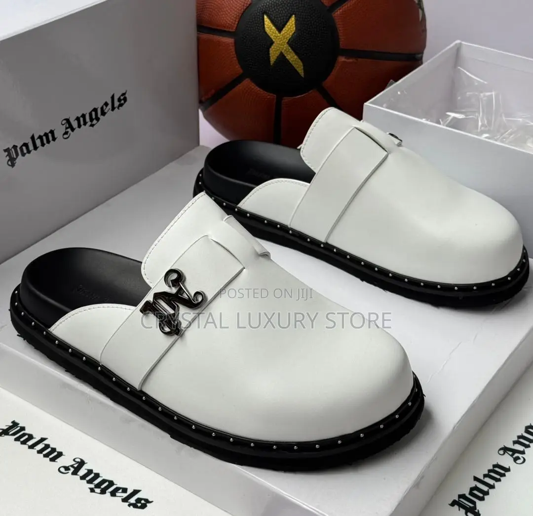 Palm Angels Quality Luxury Men Genuine Leather Half Shoe