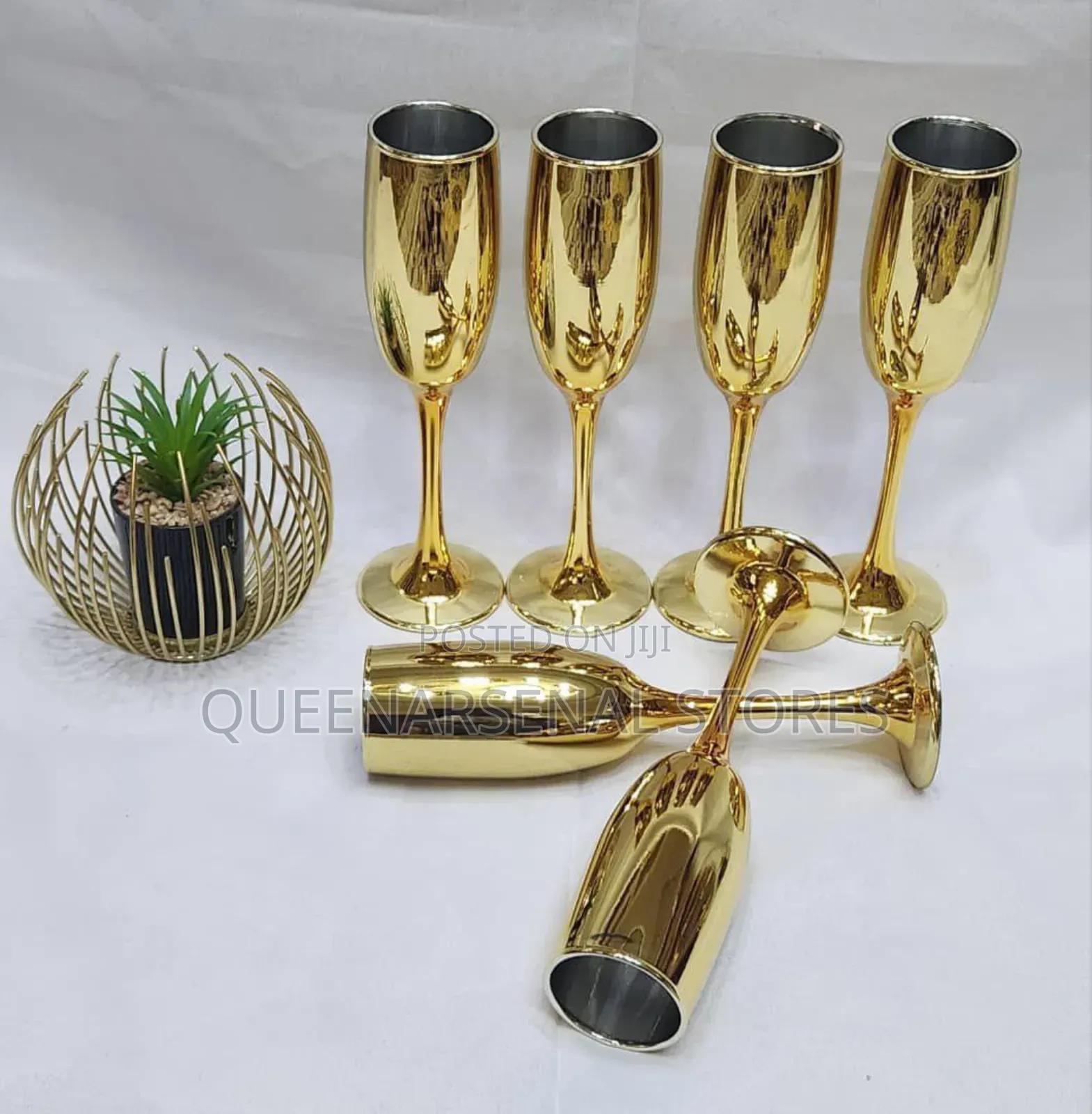 High Quality Electroplated Gold Glass Cup