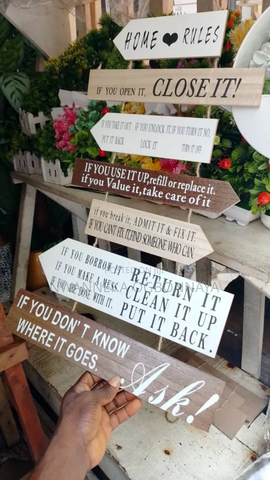 Vintage Our Toilet Rules Decoration