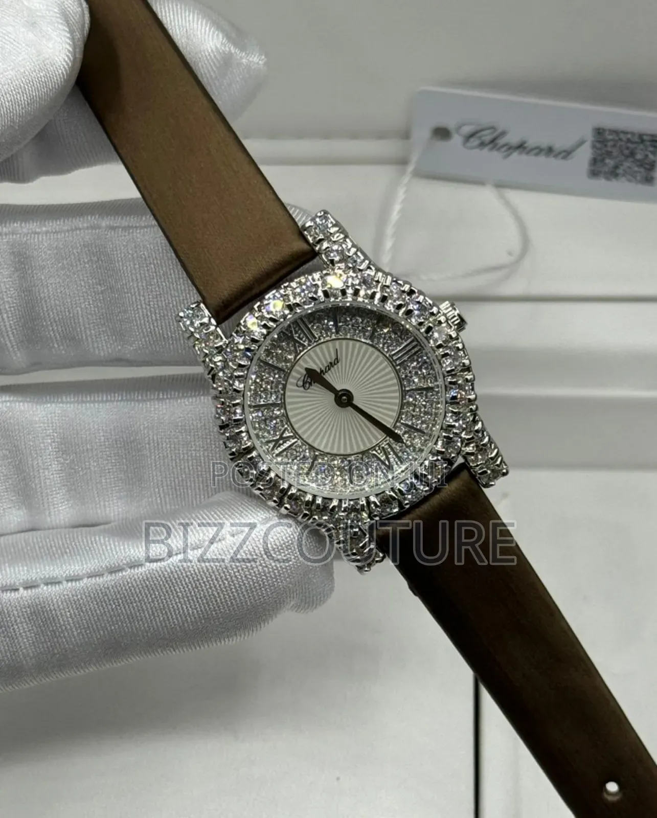 Original Chopard Brown Genuine Leather Strap Watch