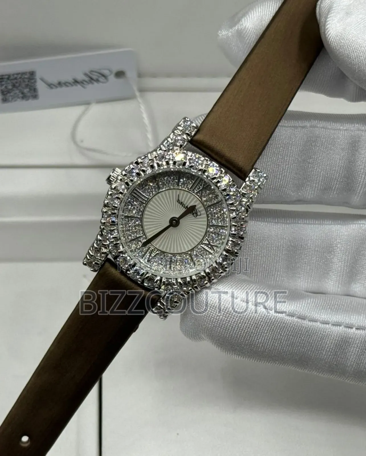Original Chopard Brown Genuine Leather Strap Watch