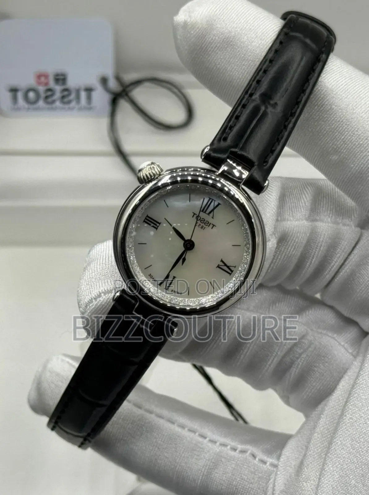 Original Tissot Women's Black Genuine Leather Watch