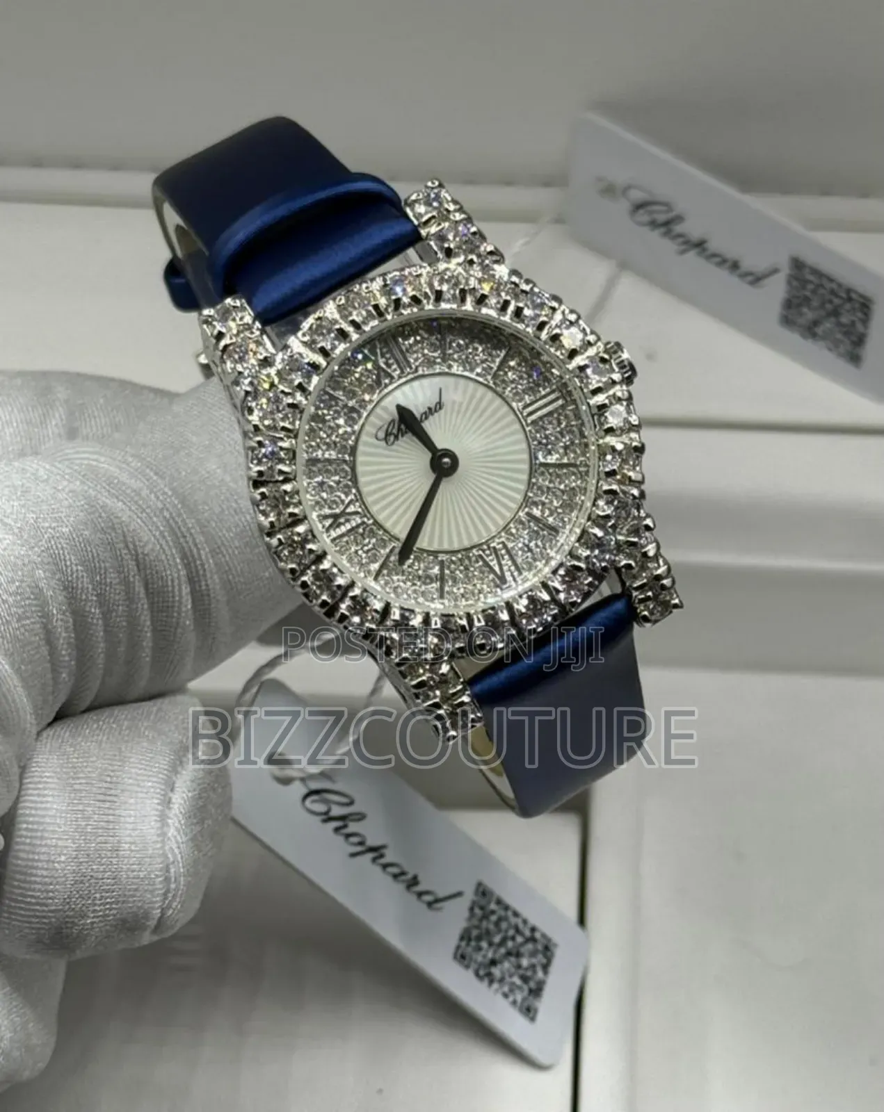 Original Chopard Blue Genuine Leather Strap Watch