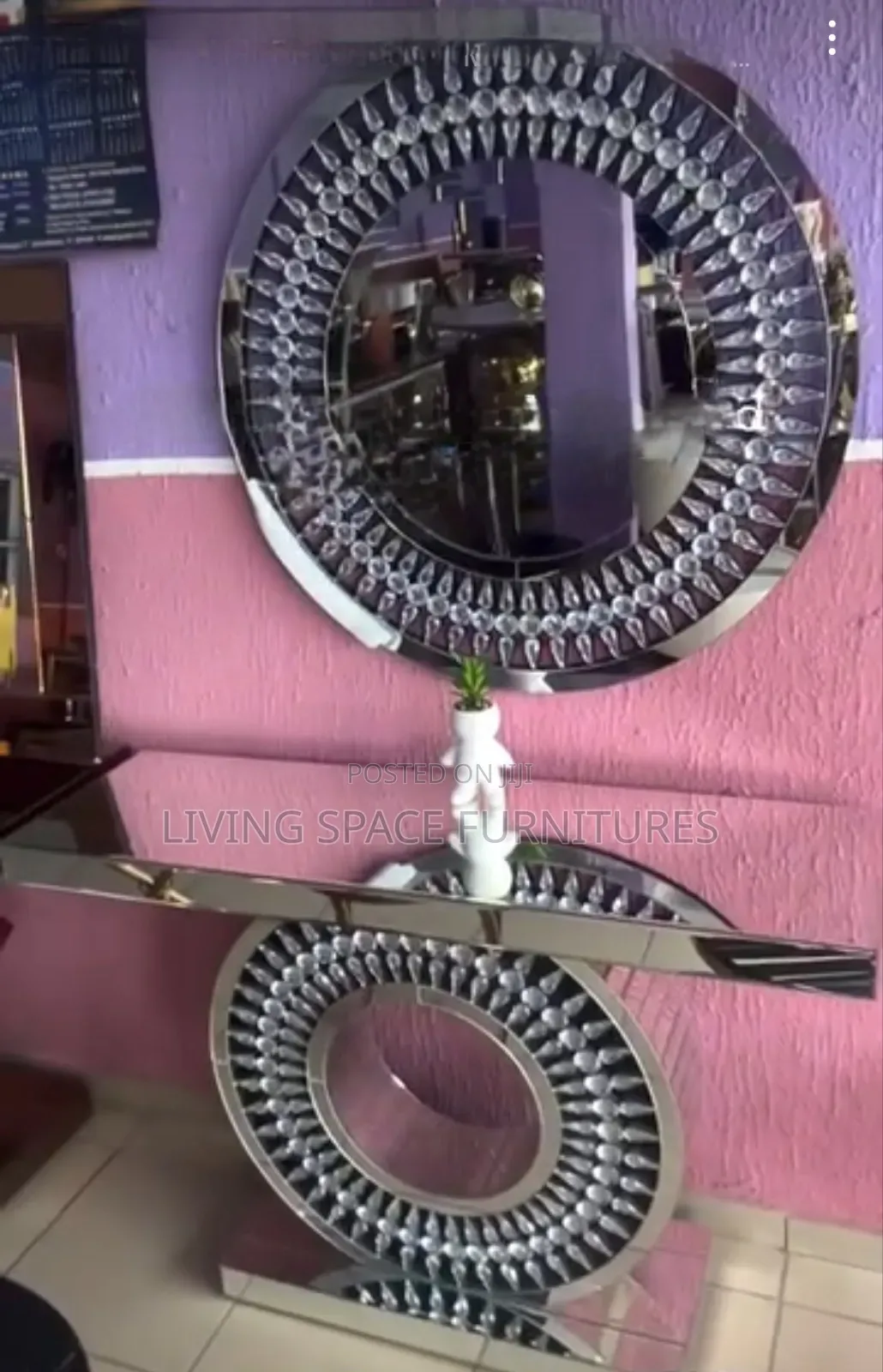Designed Console Mirror and Table Set