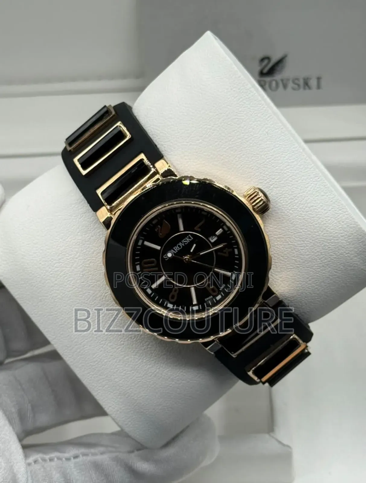 Original Swarovski Black Rubber Strap Watch in Store
