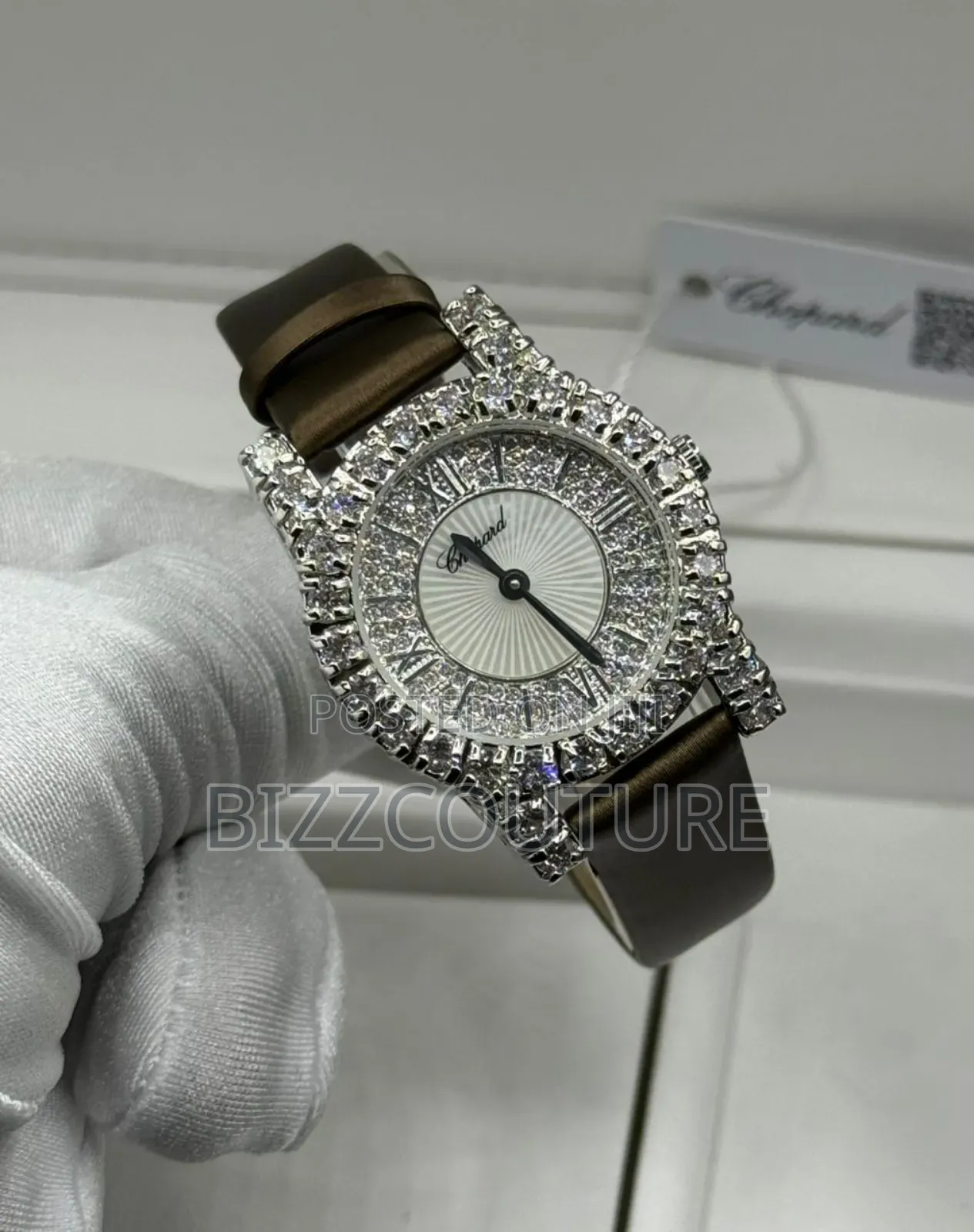 Original Chopard Brown Genuine Leather Strap Watch