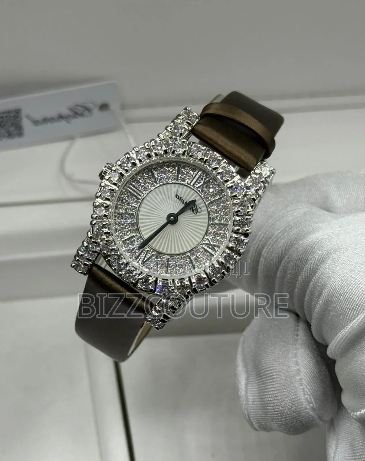 Original Chopard Brown Genuine Leather Strap Watch