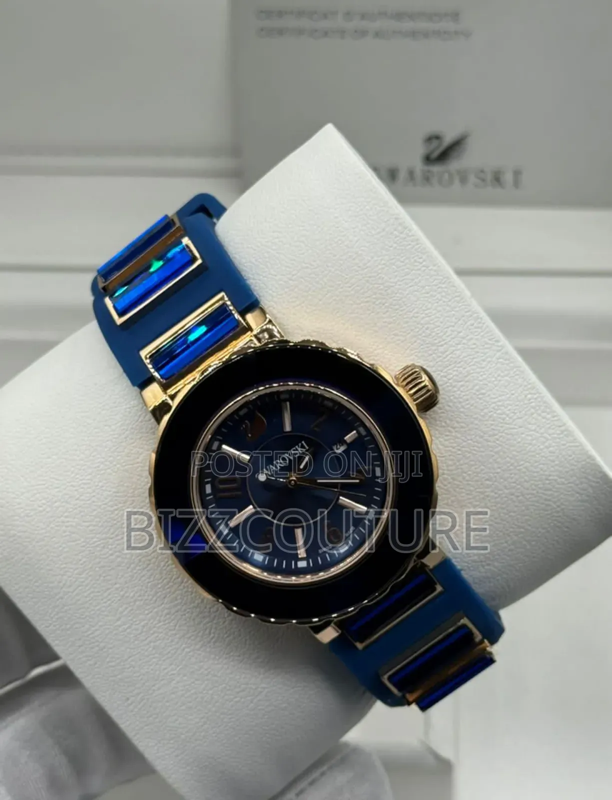 Original Swarovski Blue Rubber Strap, Calendar Watch