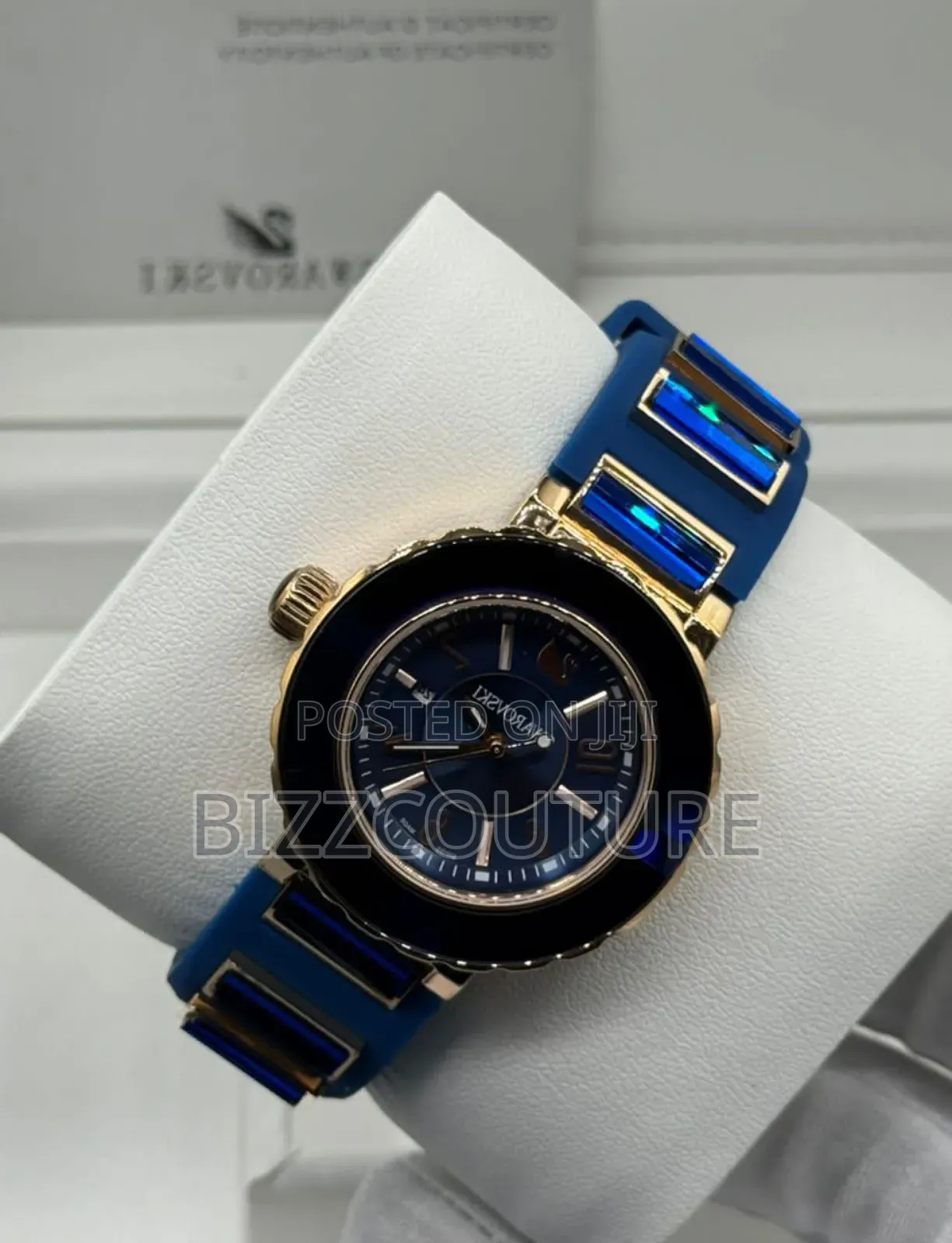 Original Swarovski Blue Rubber Strap, Calendar Watch