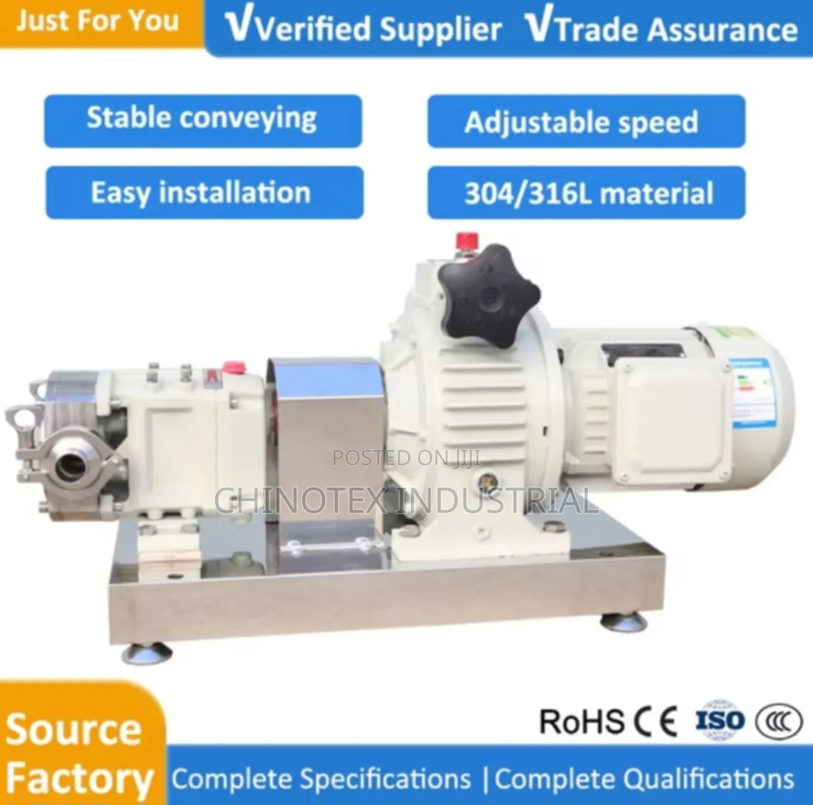 Honey Hygiene Grade Rotary Lobe Pump 10hp 380v