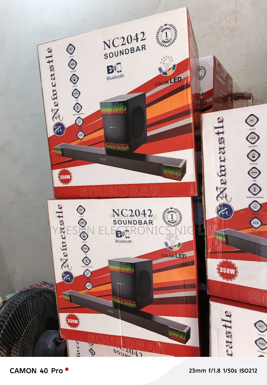 Original Newcastle 350w Powerful Soundbar Bluetooth Usb Etc.