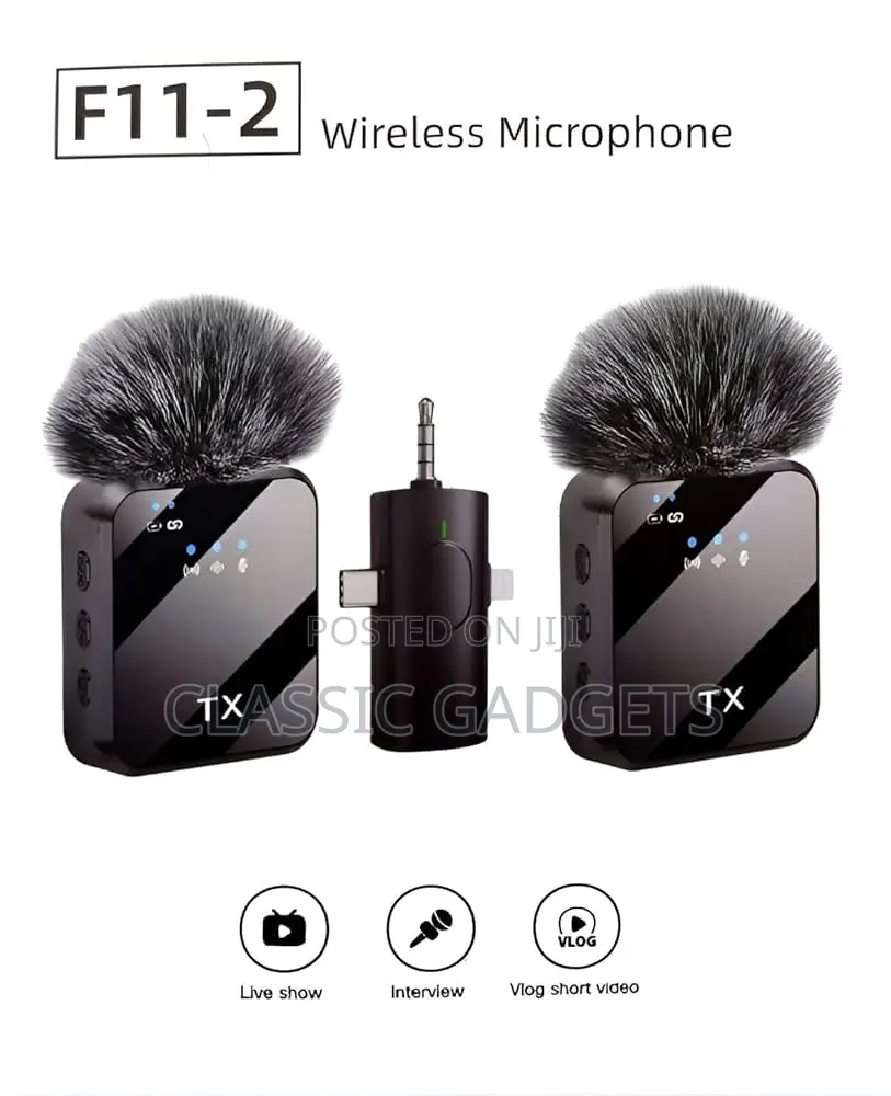 BKN (F11-2 3 in 1 Wireless Microphone, Noise Cancellation