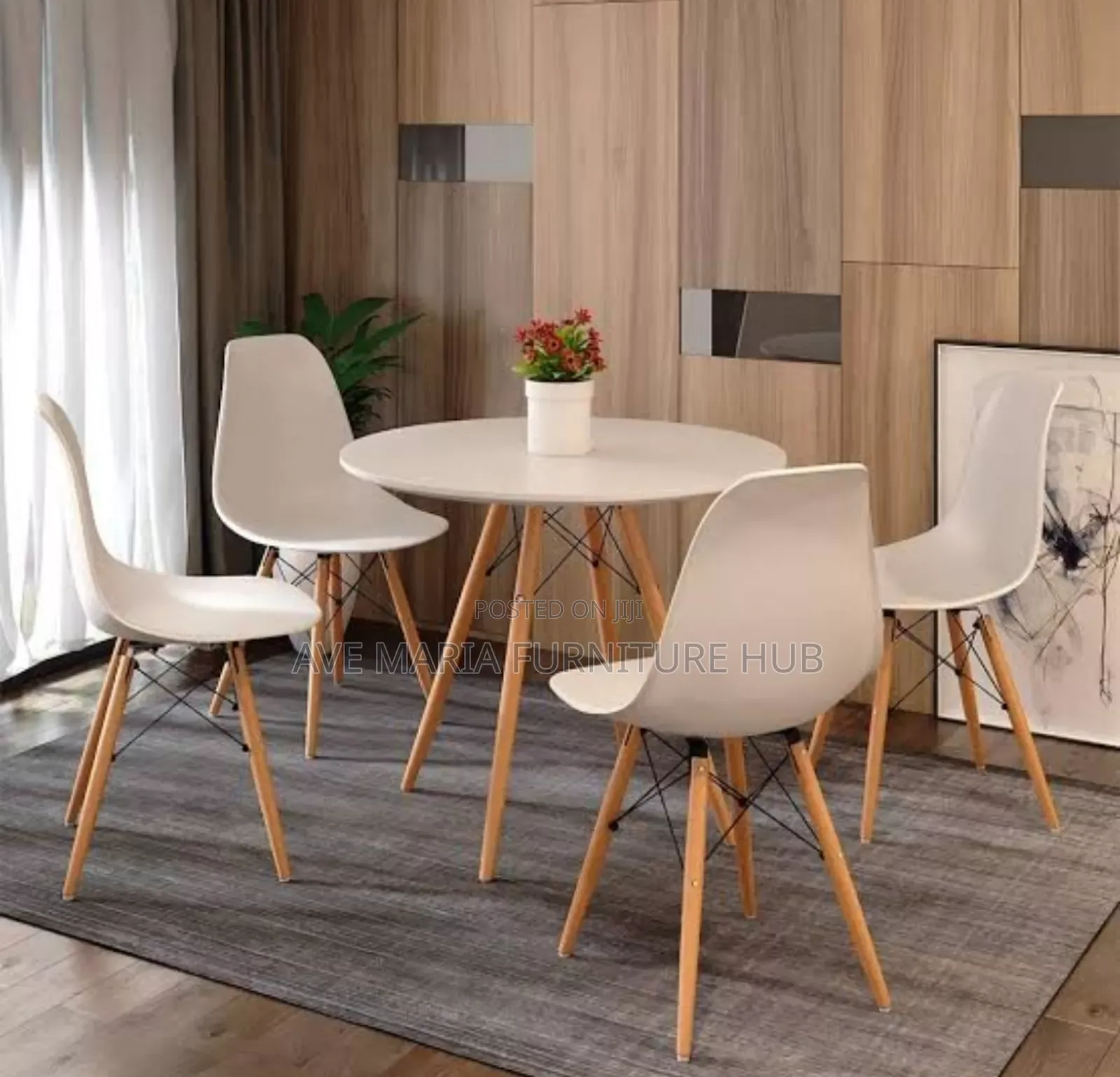 Wooden Top Dining Table by 4 Chairs.