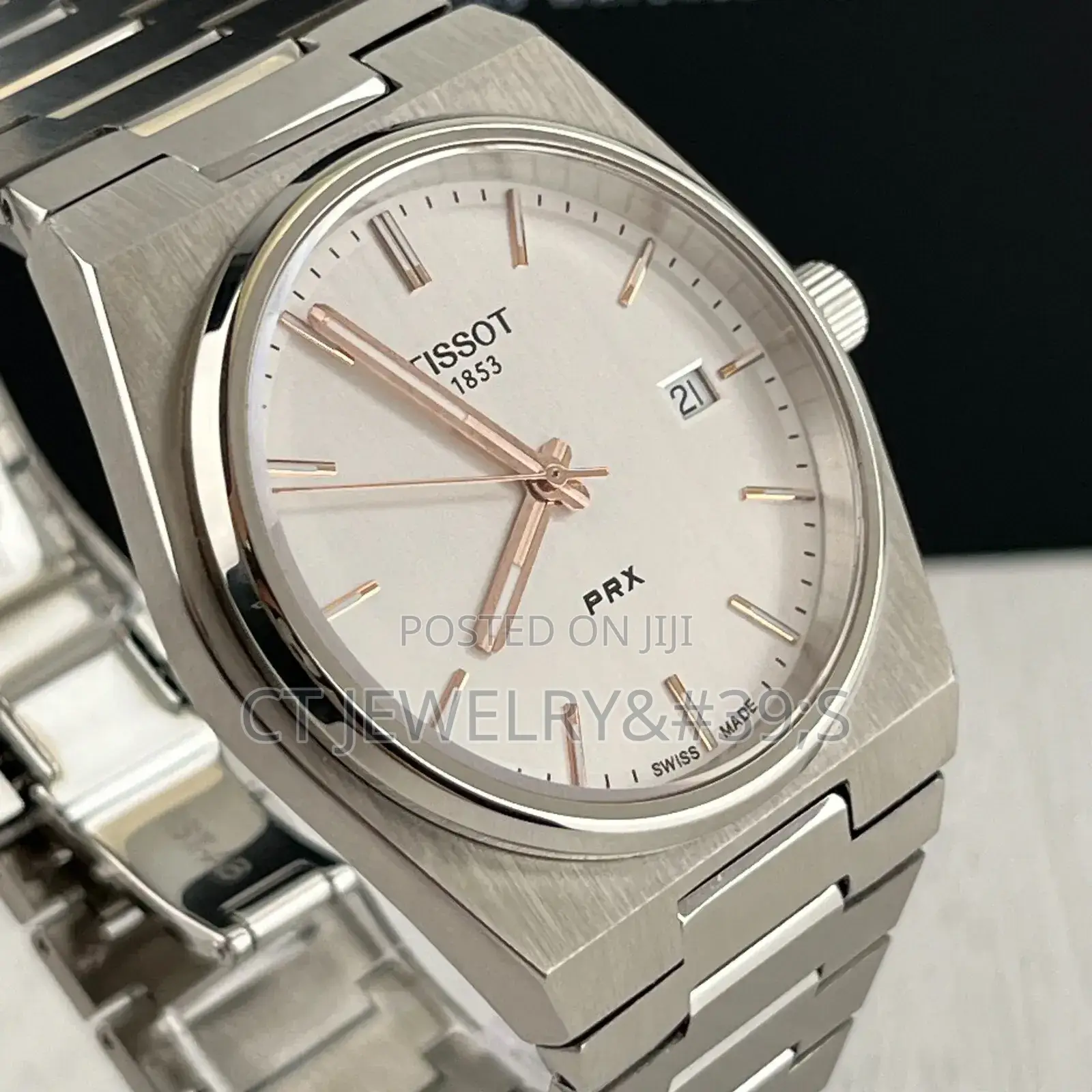 Tissot Prx 40mm Silver Dial Grey Quartz Watch Men's Watch