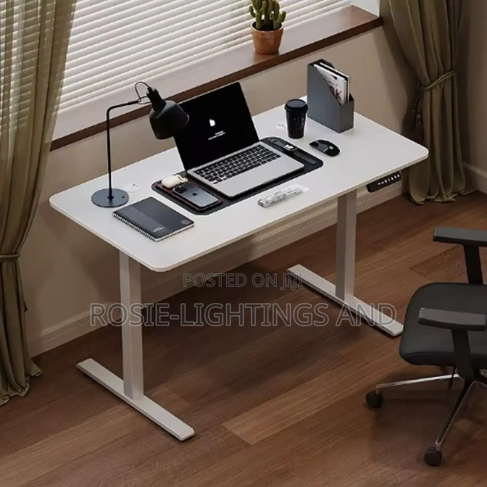 New Modern Adjustable Electric Table- White (120cmx60cmx74)