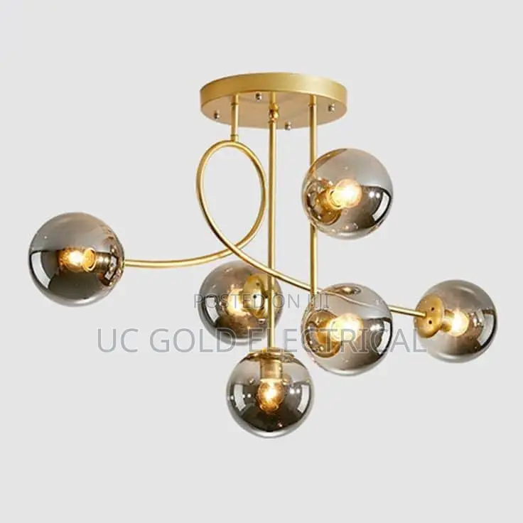 Nordic Modern Magic Bean Glass Ceiling Chandelier Led Gold