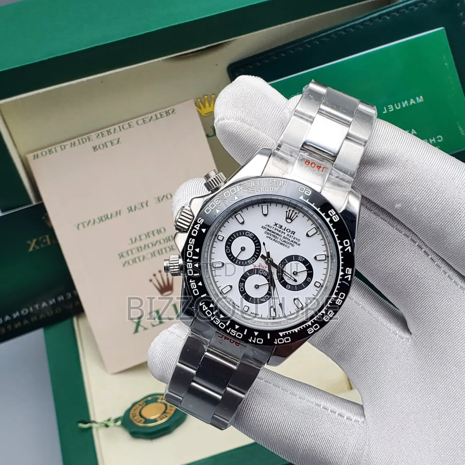 Original Rolex Silver Stainless Steel Chronograph Watch