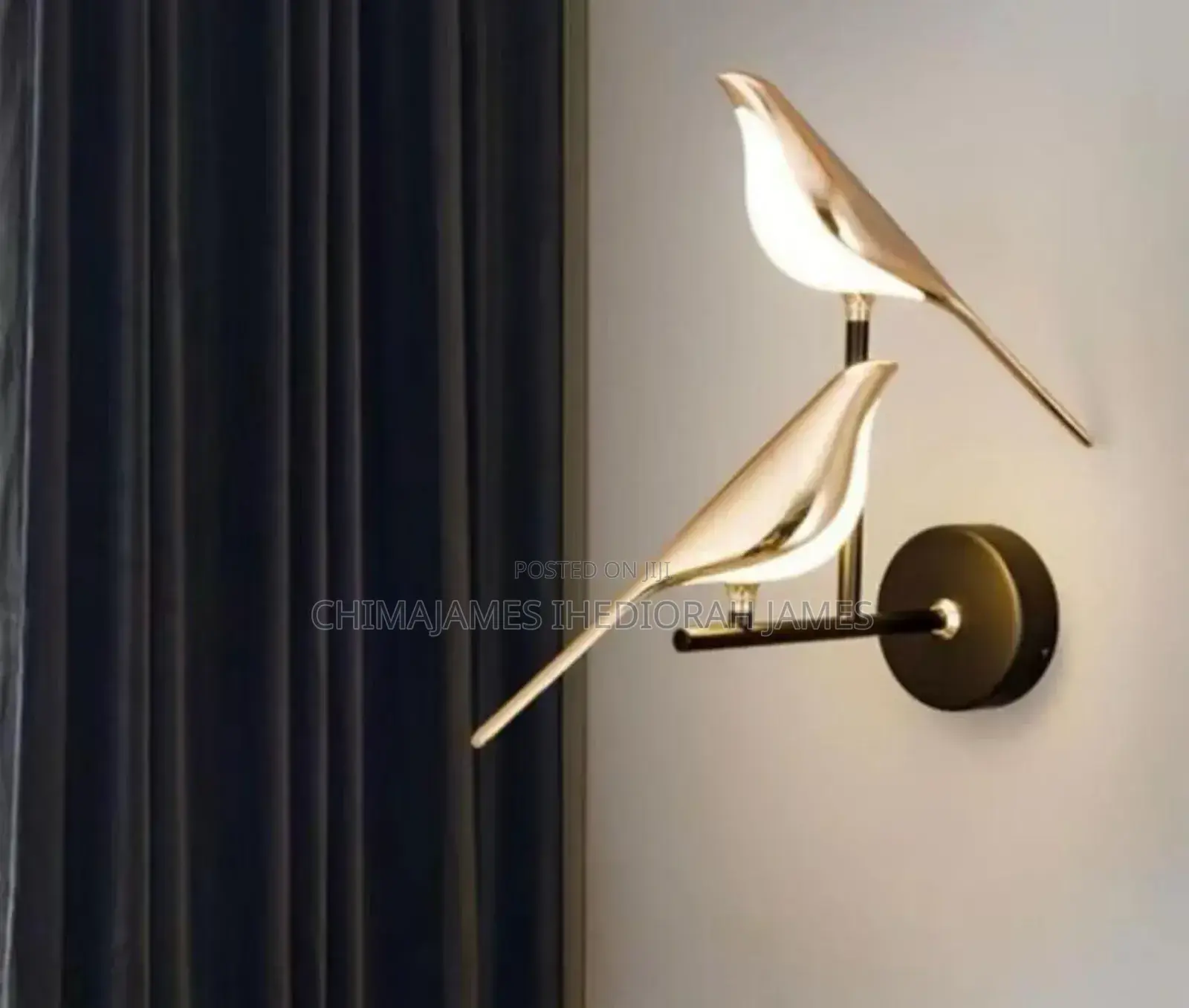 Nordic Golden Bird Led Wall Lights Parlor Bar Creative