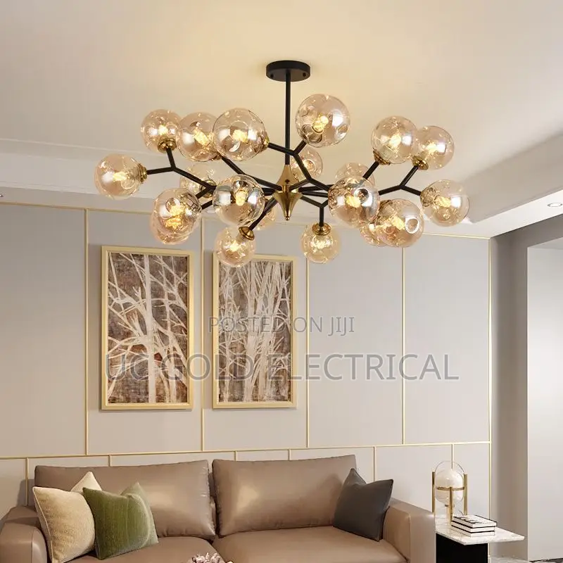 Nordic Glass Ball Light, Led Ceiling, Living Room Chandelier