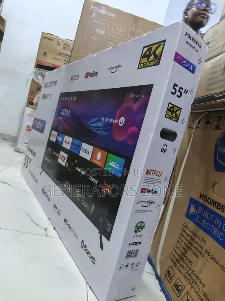 Polystar 55” Smart Led Tv –Built-in Apps Wi-Fi Pv-Hk55flsm