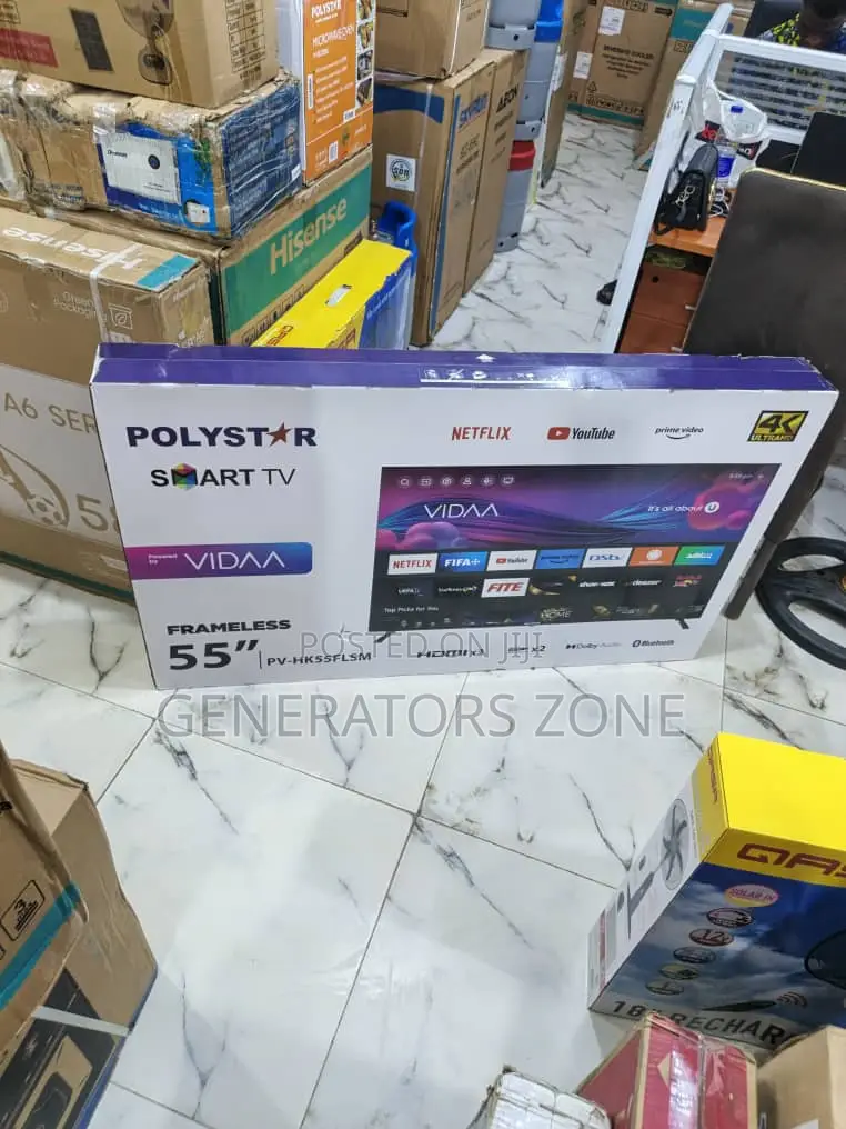 Sharp Quality Polystar 55 Inch Smart Tv+Vidaa