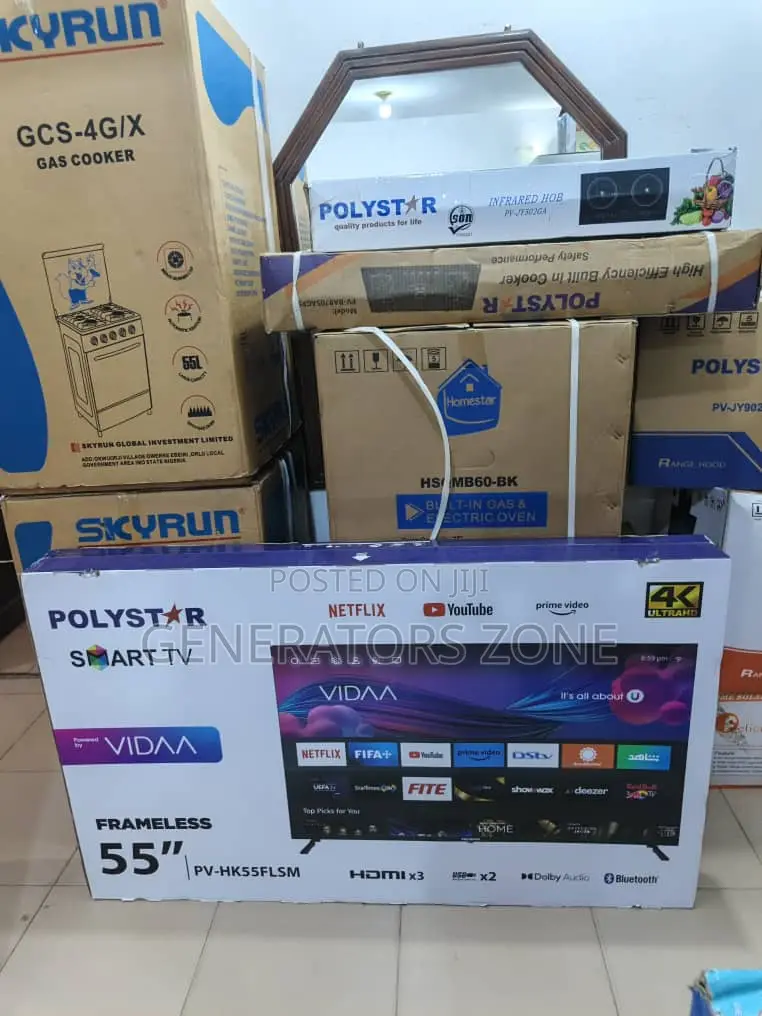 Polystar 55 Inches Smart Tv –Enjoy Crisp Hd Picture Quality