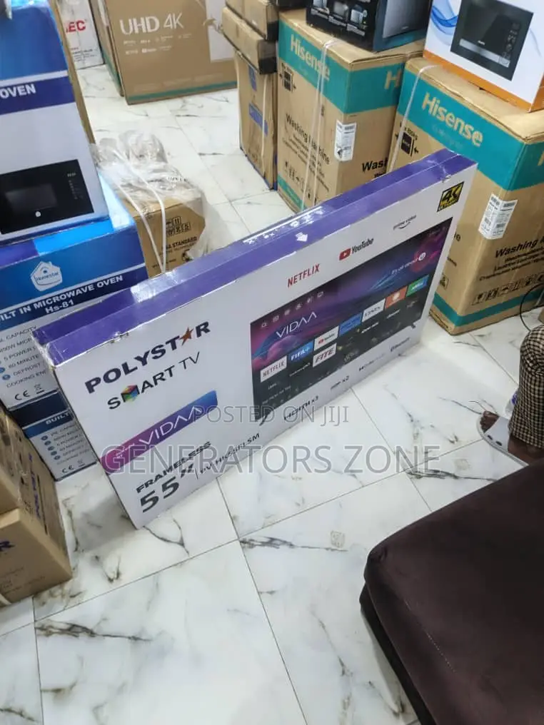 Polystar 55 Inches Smart Tv –Enjoy Crisp Hd Picture Quality