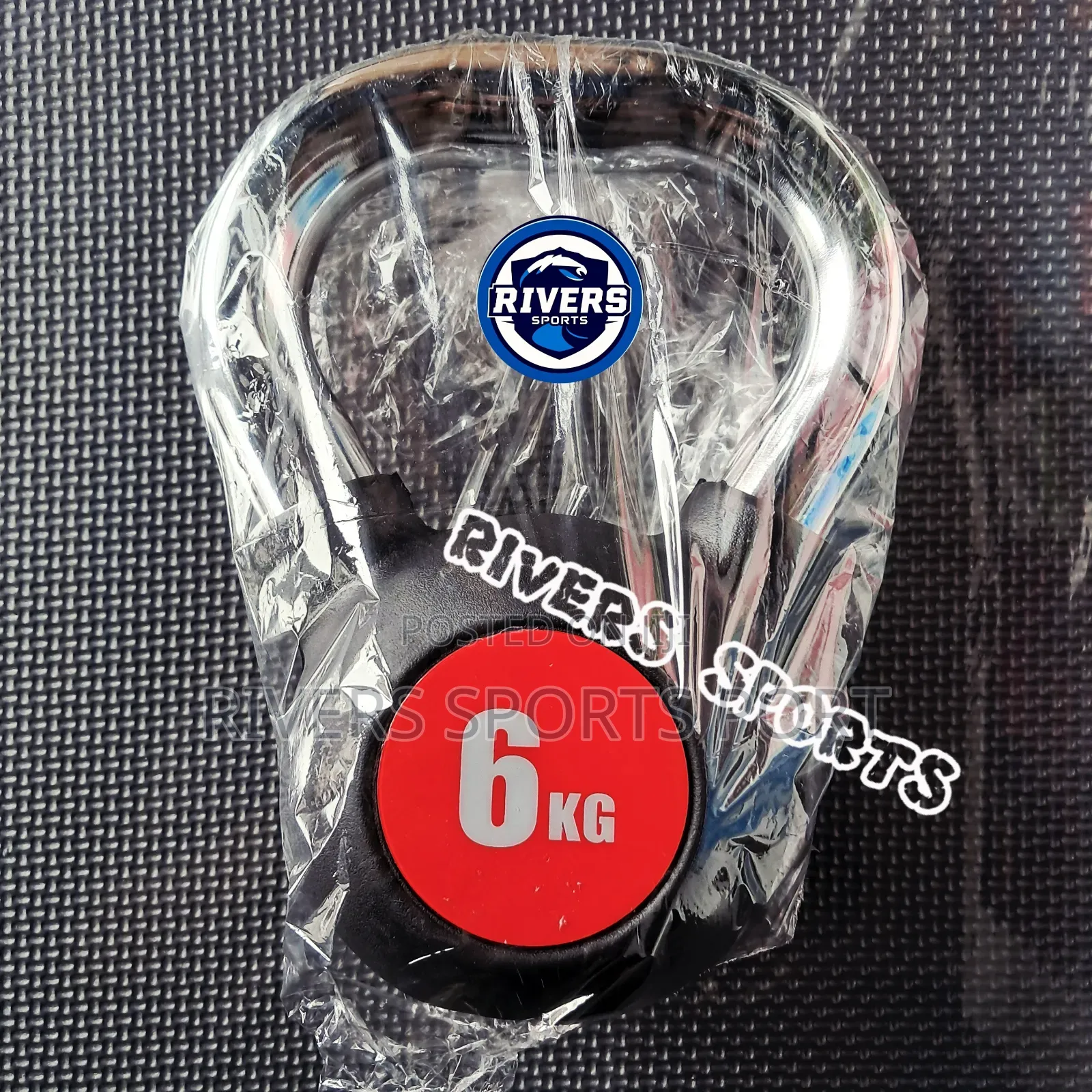 6kg Rubber Coated Cast Iron Kettlebell With Chrome Handle
