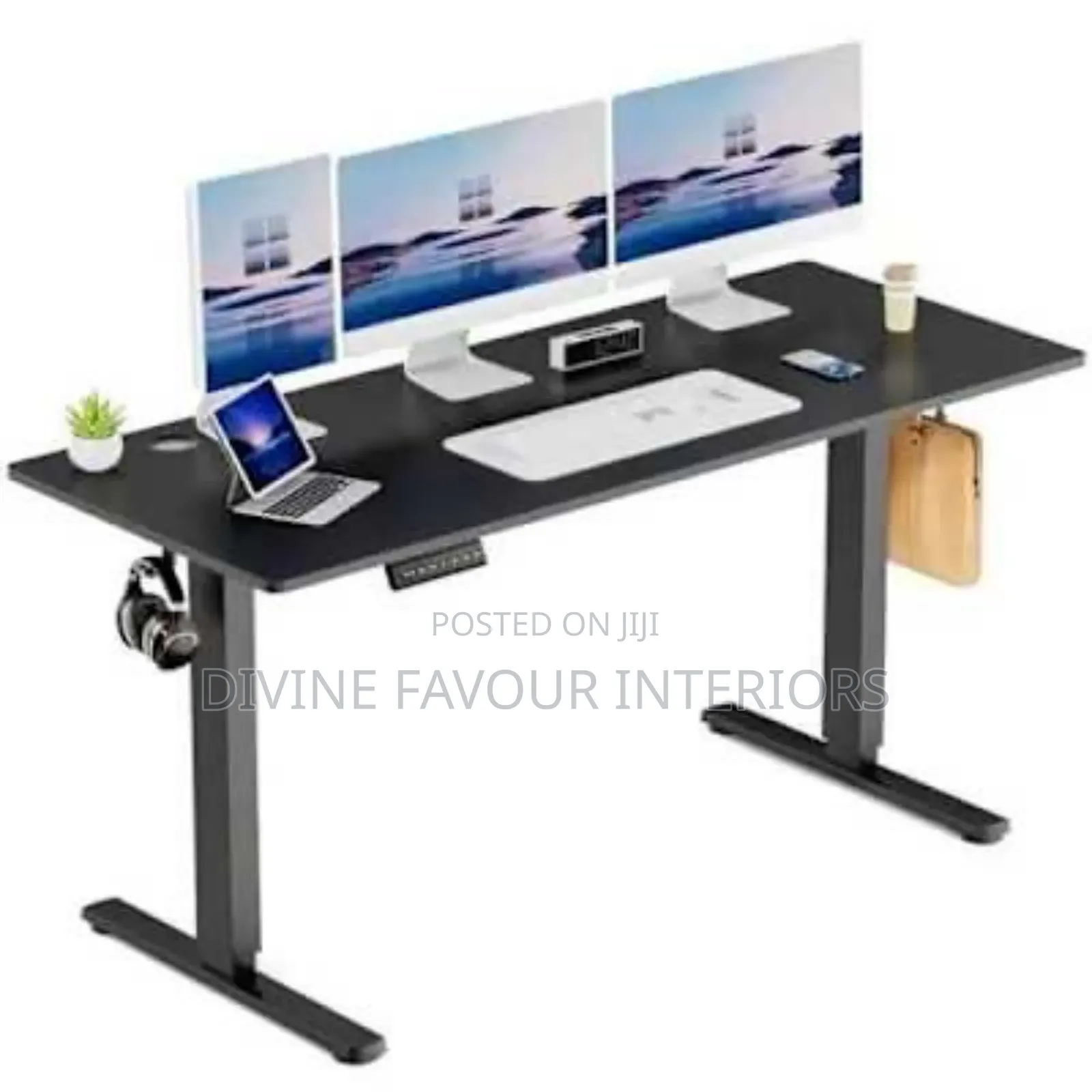 Adjustable Height Desk - 1.2mtr - Black
