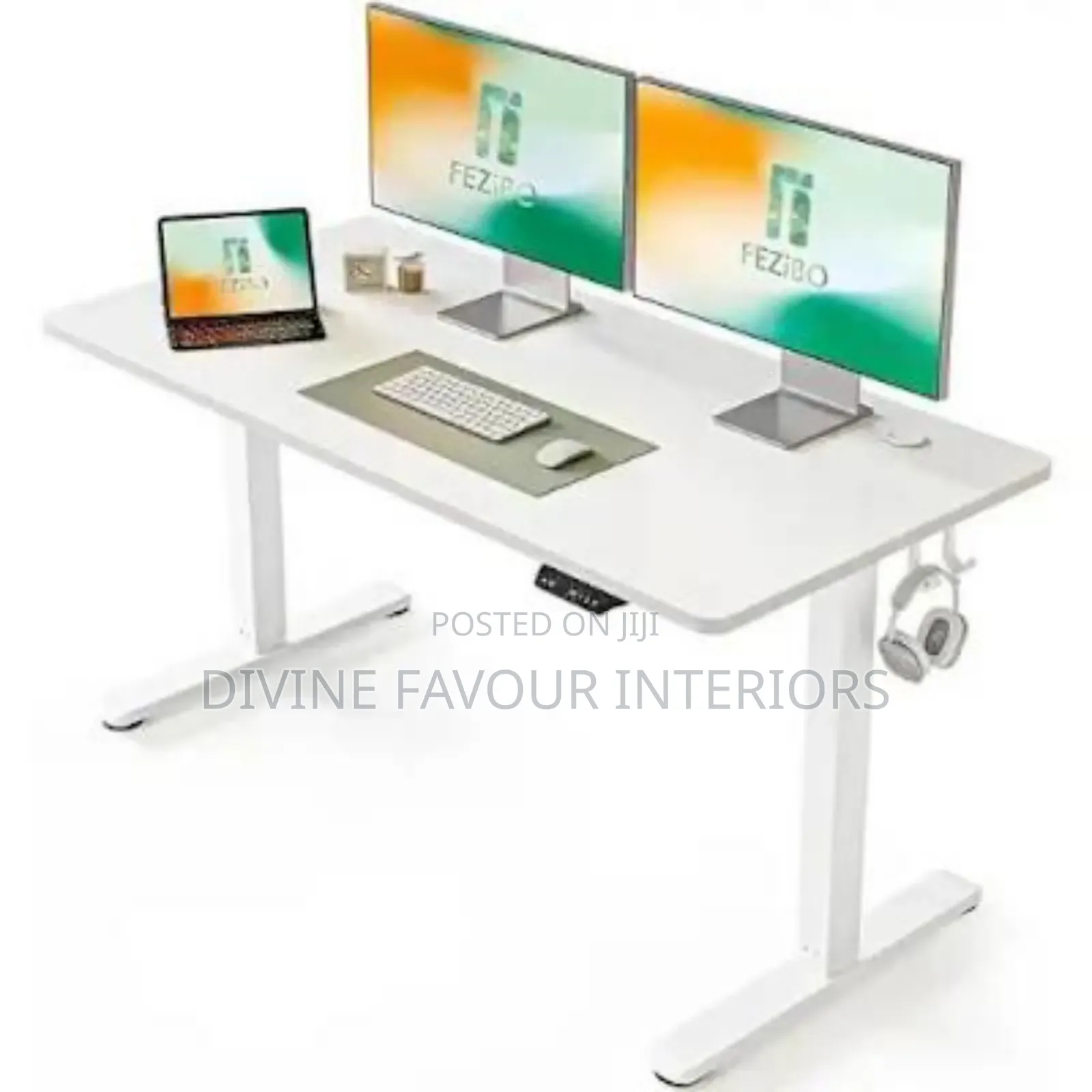 Adjustable Height Electric Standing Desk - 1.6mtr - White