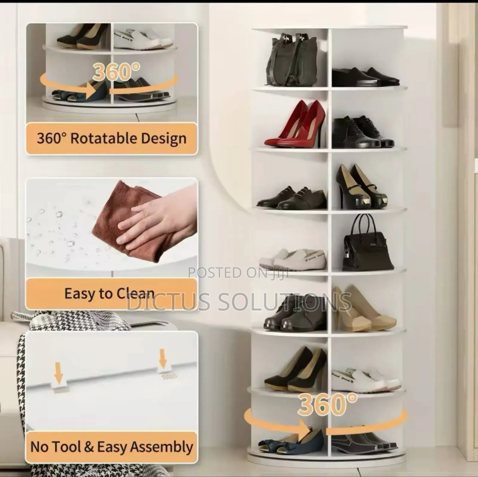 Rotating 360" 8 Tier Storage Organizer Rack