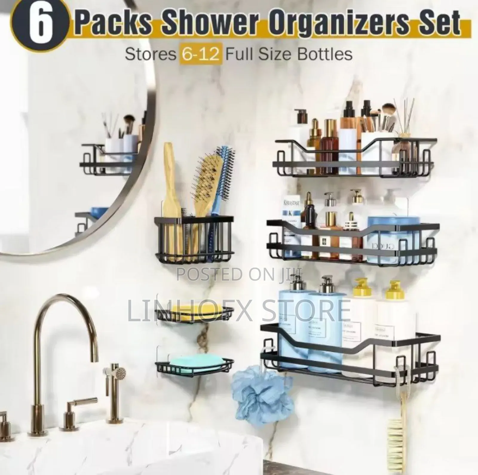 6pcs Stainless Steel Shower Candy Organizer Set