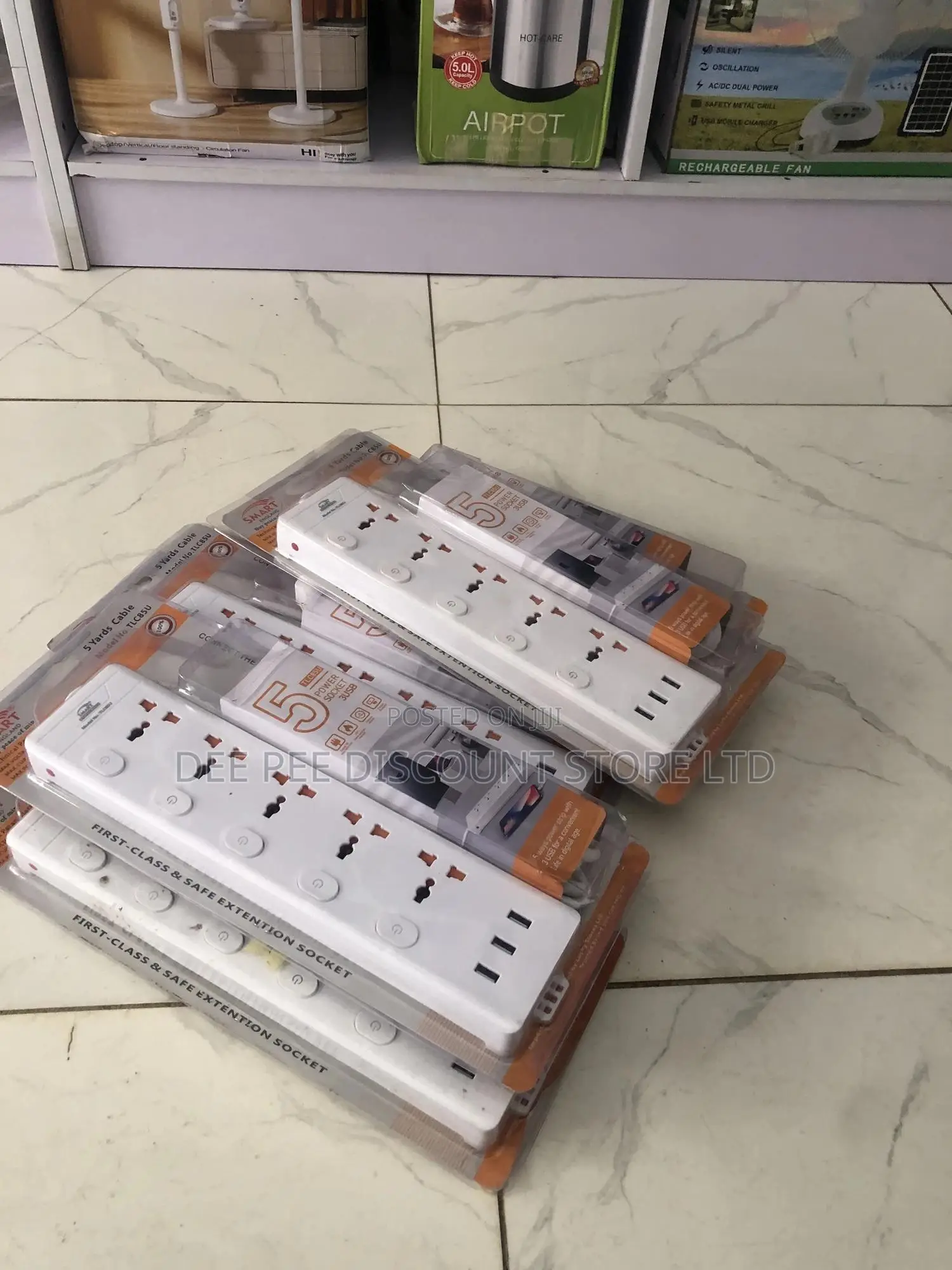 5 Sockets Extension Box With 3 Usb Ports Power Strip