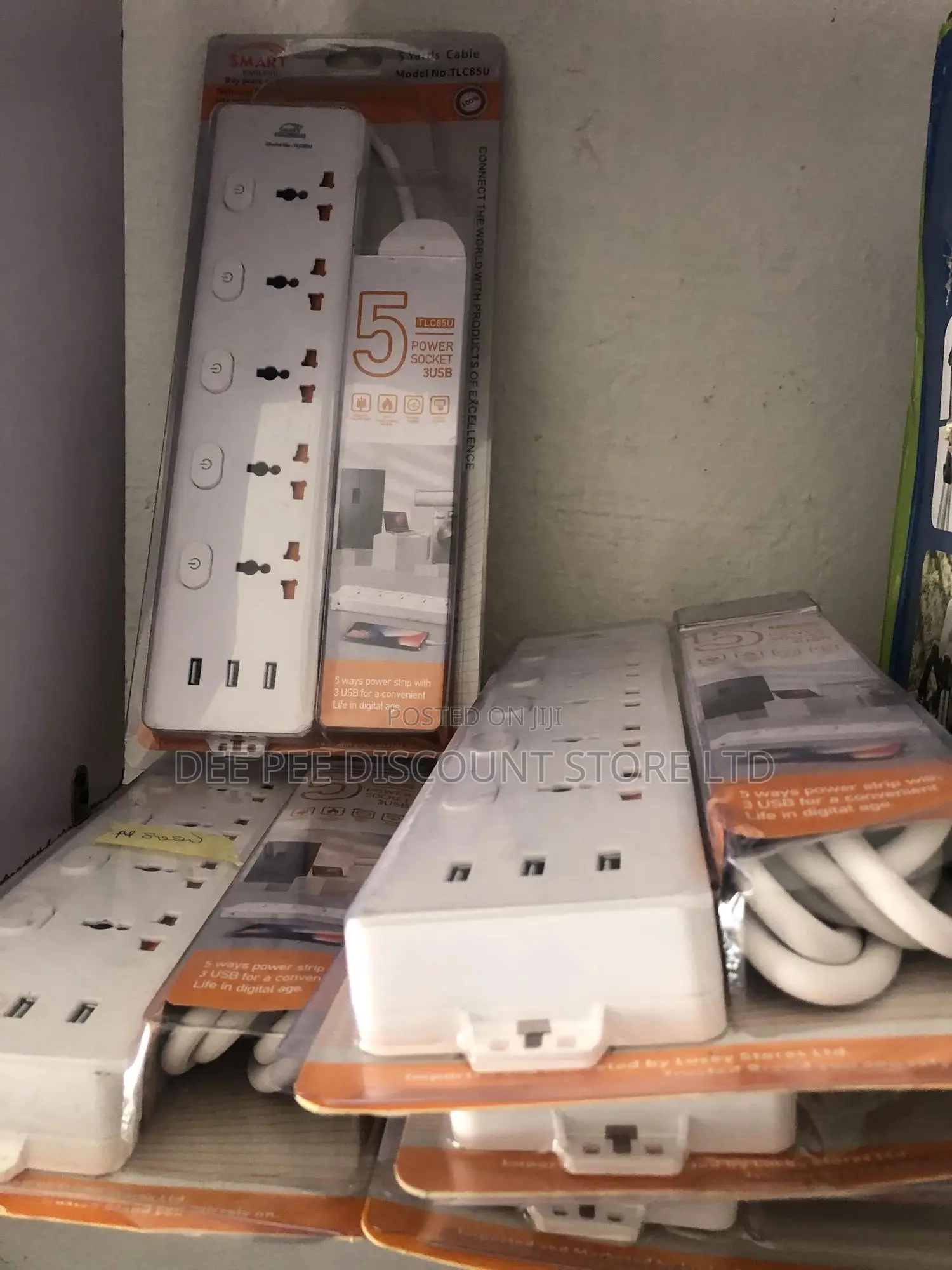 5 Sockets Extension Box With 3 Usb Ports Power Strip