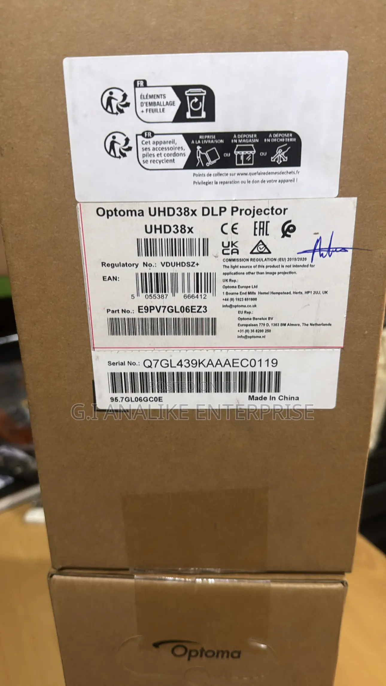 Optoma Projector (Uhd38x)