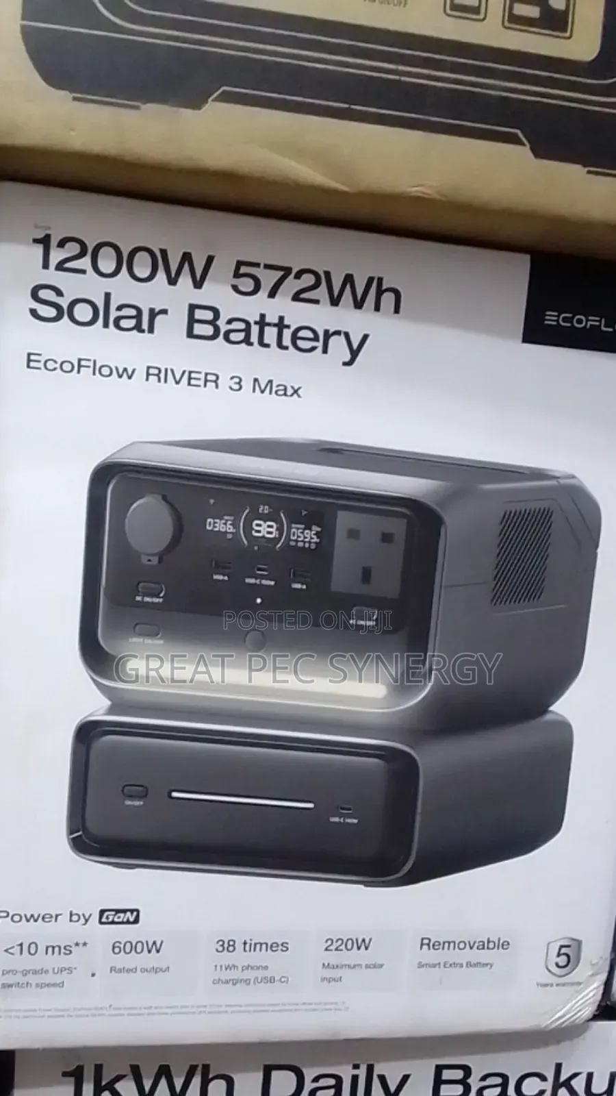 Ecoflow River 3 Max (River 3 Plus Eb300) Power Station 572wh