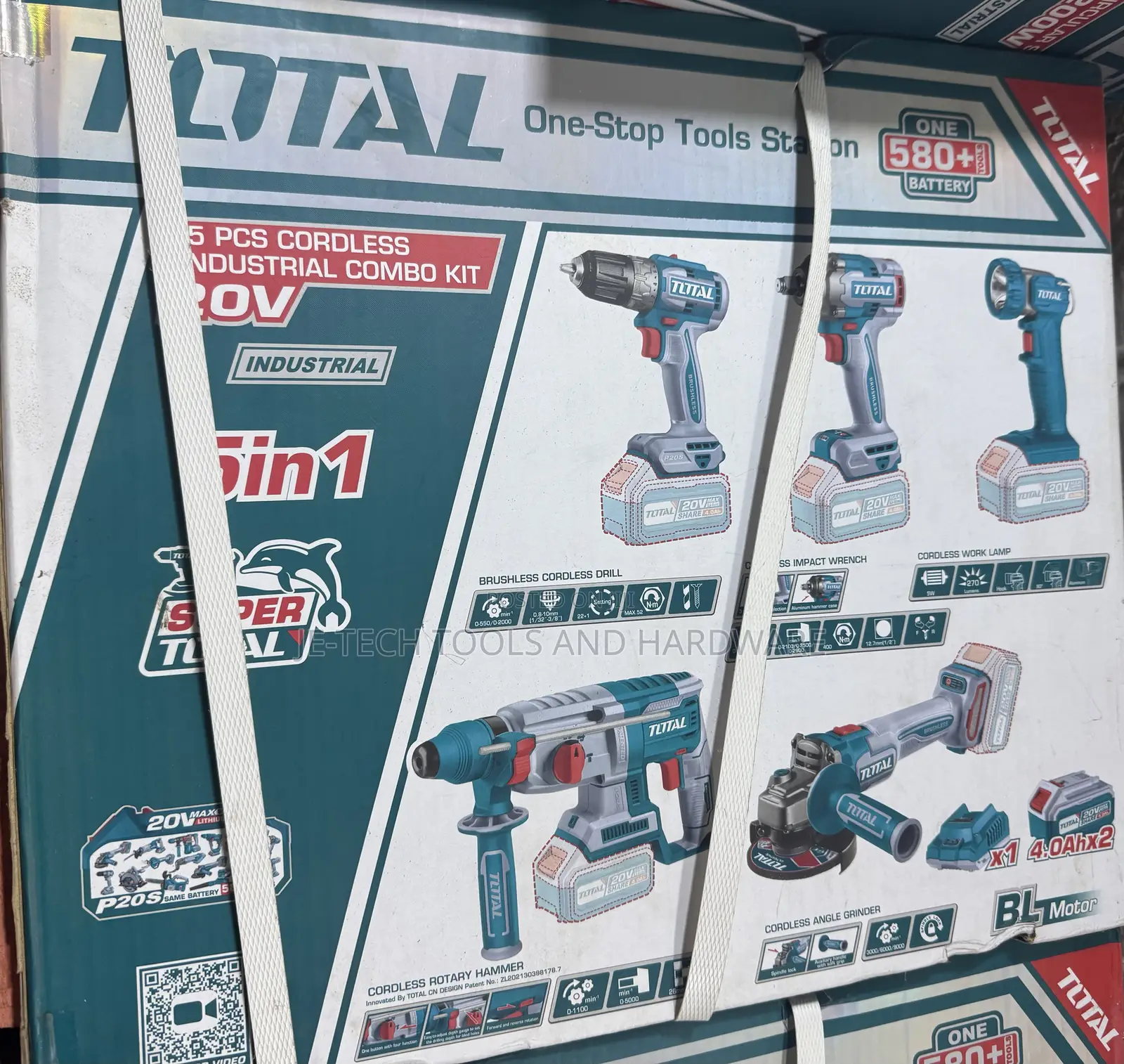 Total Tools 5 Pcs Cordless Industrial Combo Kit 20v