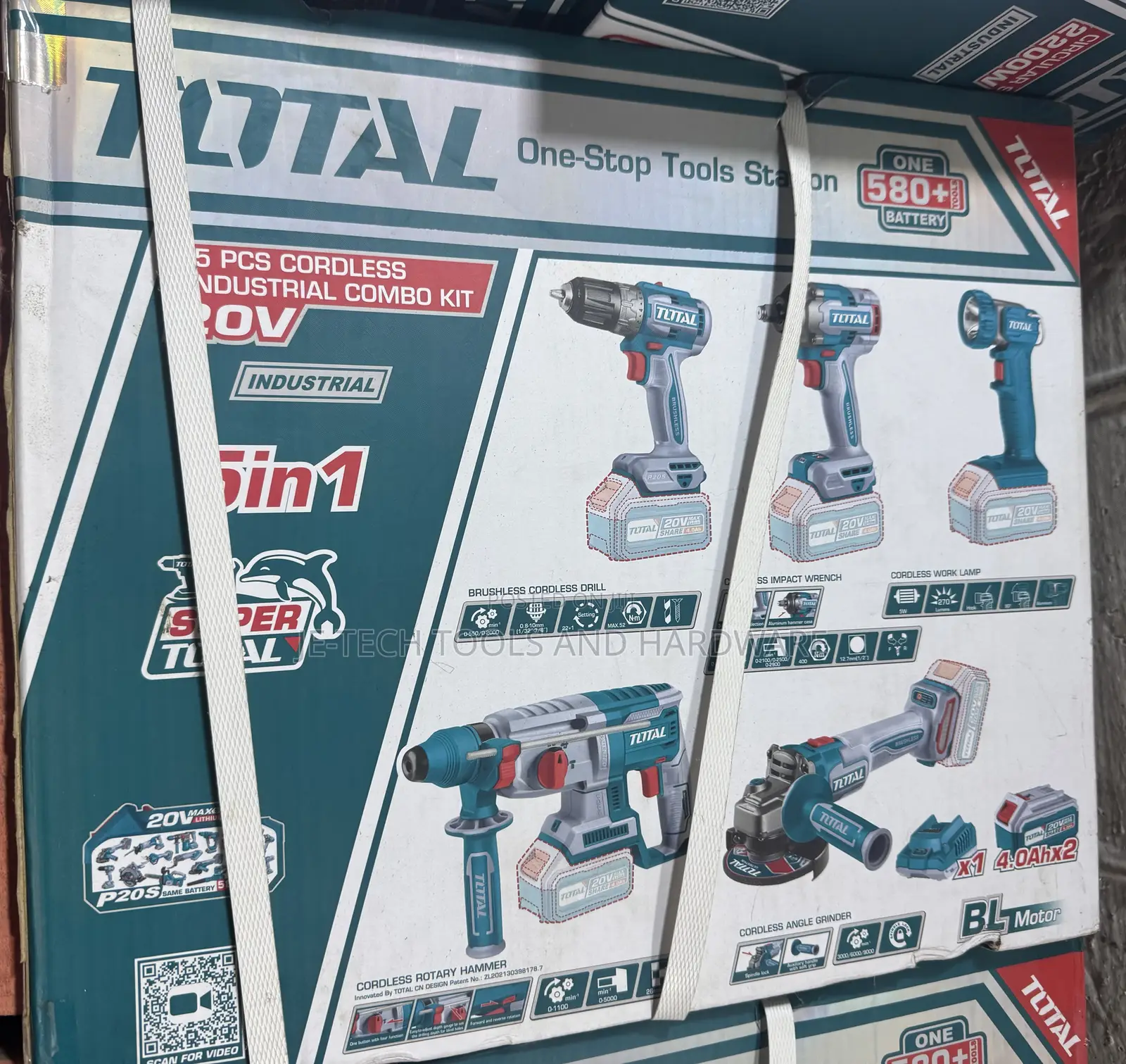 Total Tools 5 Pcs Cordless Industrial Combo Kit 20v