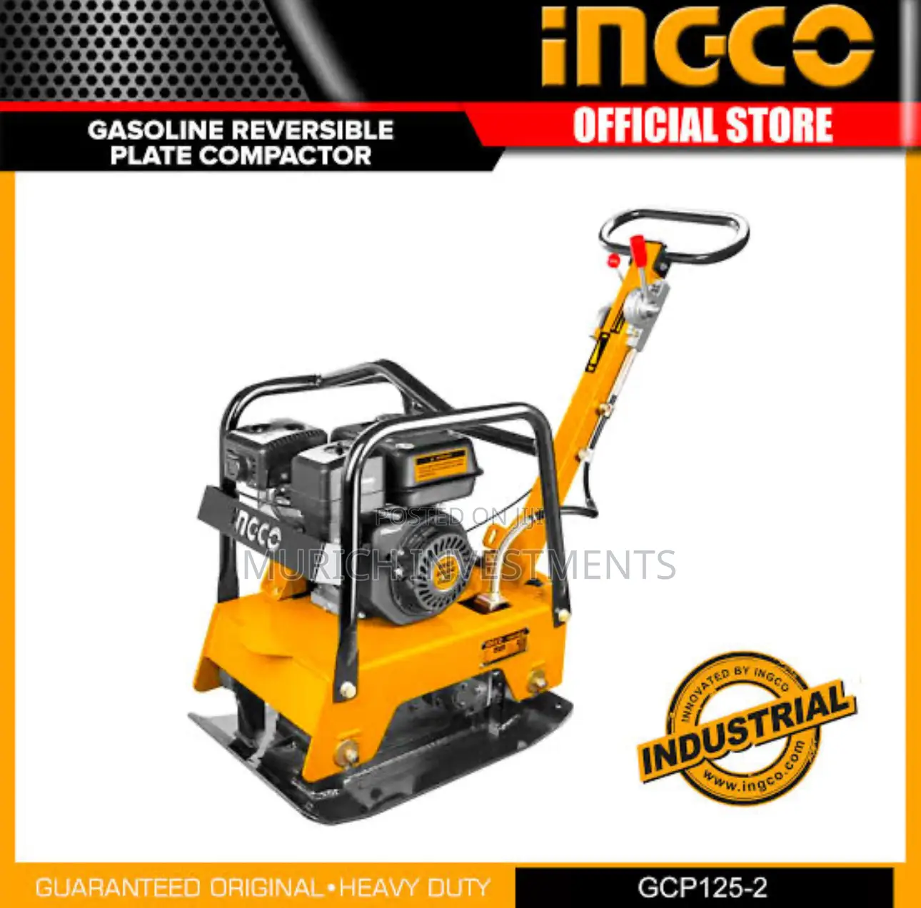 Ingco Gasoline Reversible Plate Compactor 127kg – Gcp125-2