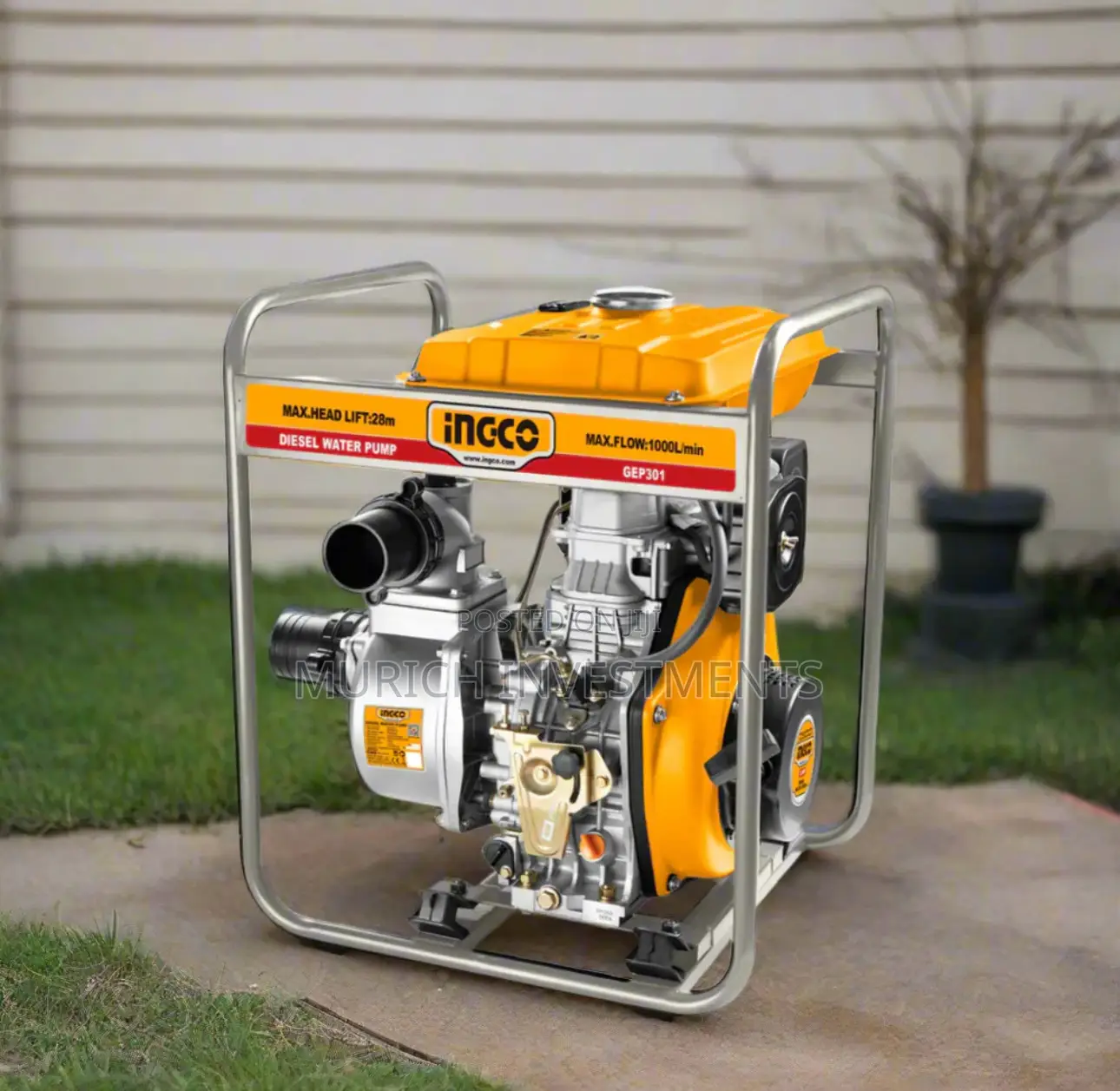 Ingco 3-inch Diesel Water Pump – 5.5hp, 1000l/Min Flow Rate