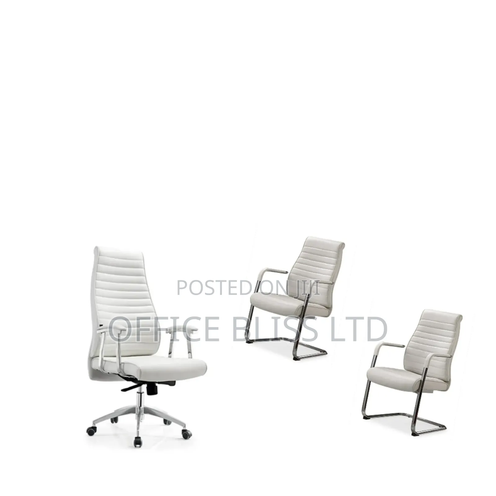 Set of Executive Office Leather Boss Chair Visitor
