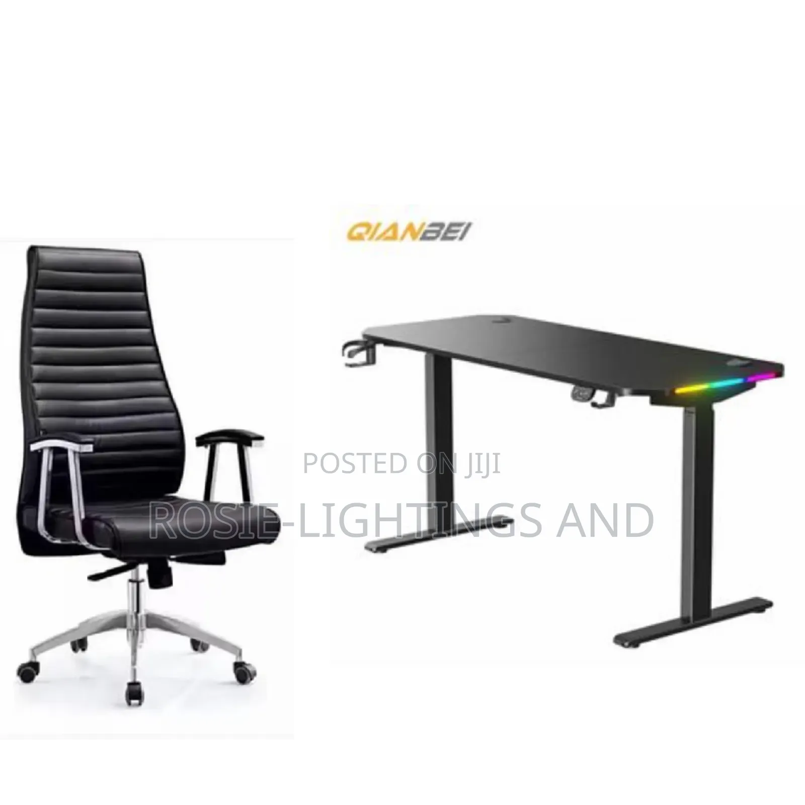 Electric Table With RGB Light Executive Chair - 1.4m