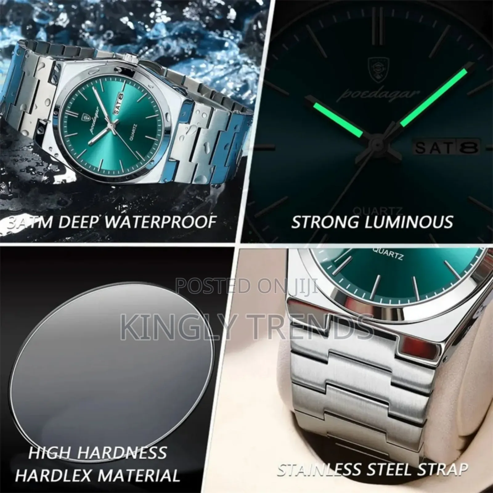 Poedagar Non-Tarnishing
Stainless Steel
Wristwatch