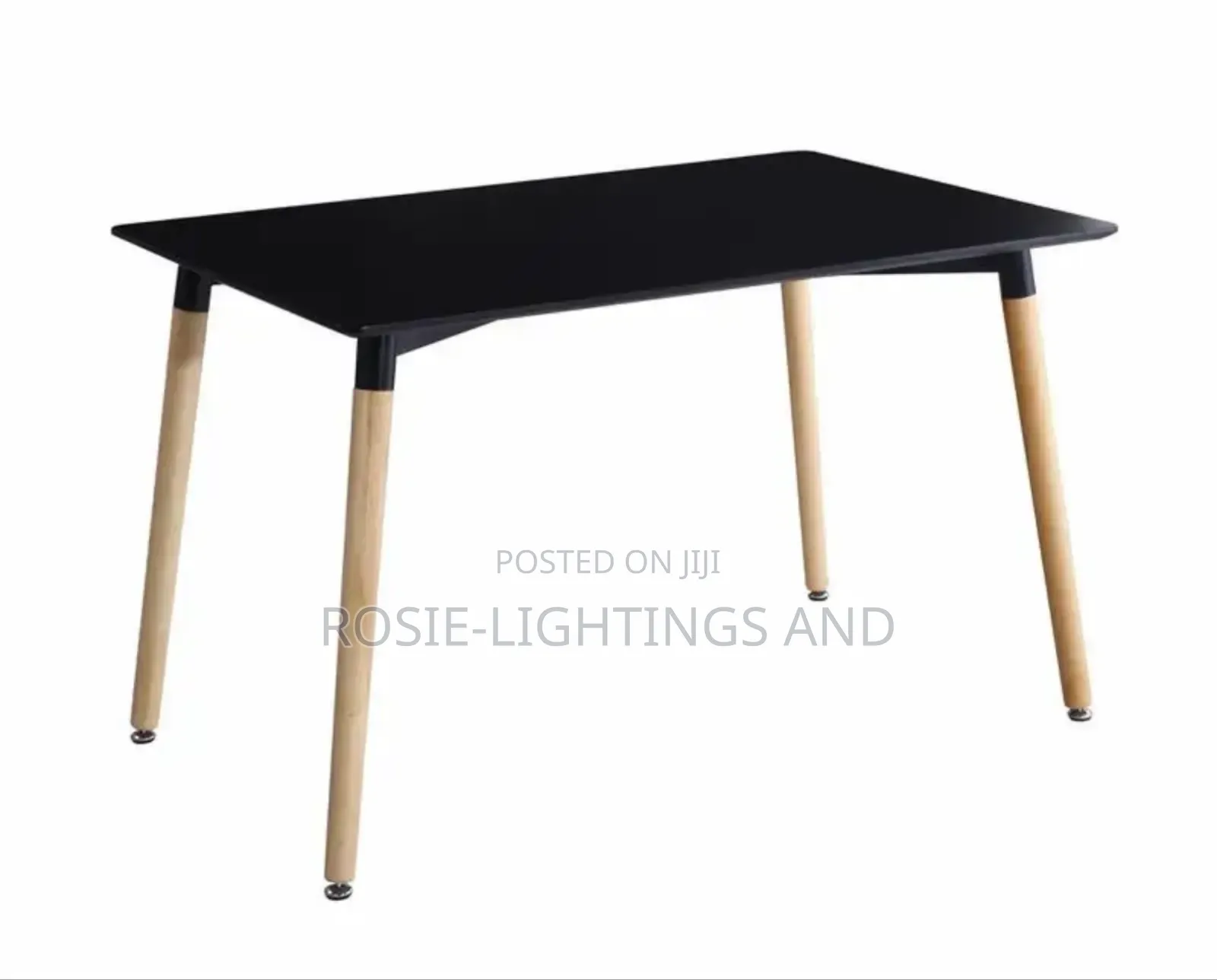 Rectangular MDF Wood Dinning Table - Black (120cm X 80cm)